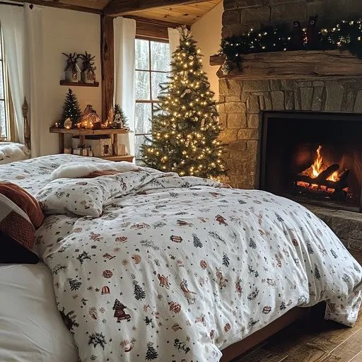 Download Cozy holiday bedroom Image - Bedroom, Holiday, Christmas |  StockCake