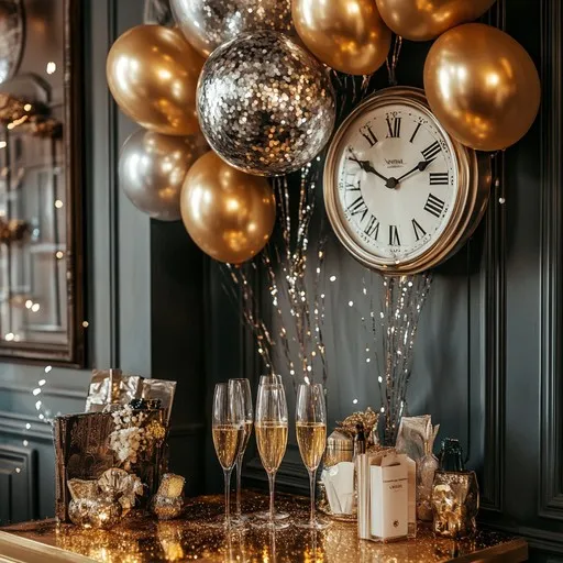 Download Elegant Celebration Setup Image - Elegant, Balloons, Gold | StockCake