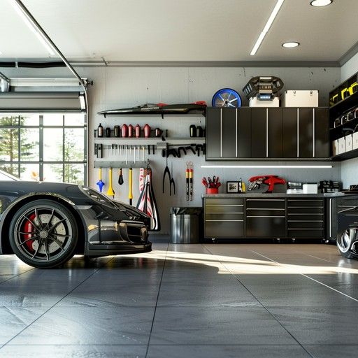 Download Sleek garage interior Image - Garage, Car, Luxury | StockCake