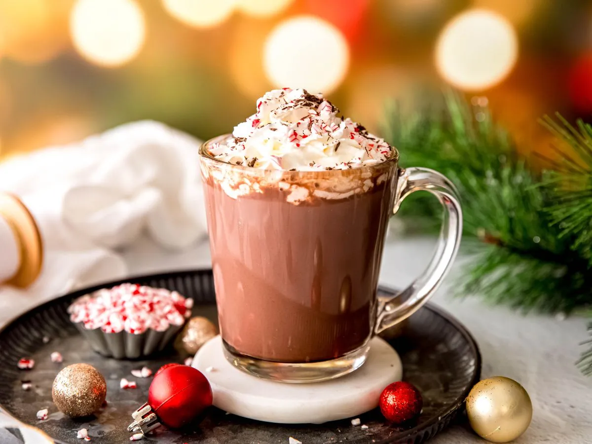 Easy Peppermint Hot Chocolate - coffeecopycat.com
