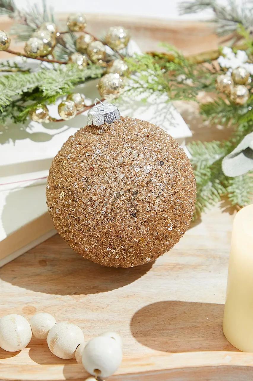 Encrusted Neutral Ornament Set