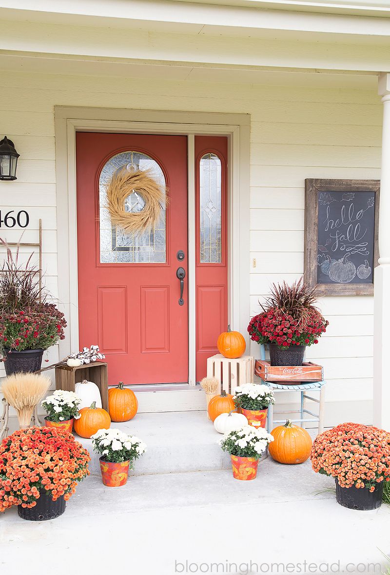 Fall Porch Decor - Blooming Homestead