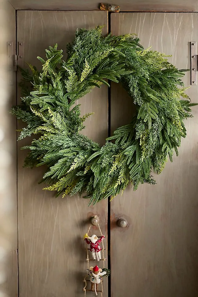 Faux Mixed Evergreen Wreath | Terrain