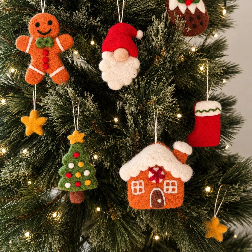 Felt Wool Star Ornament Set - Gold – Home Dweller