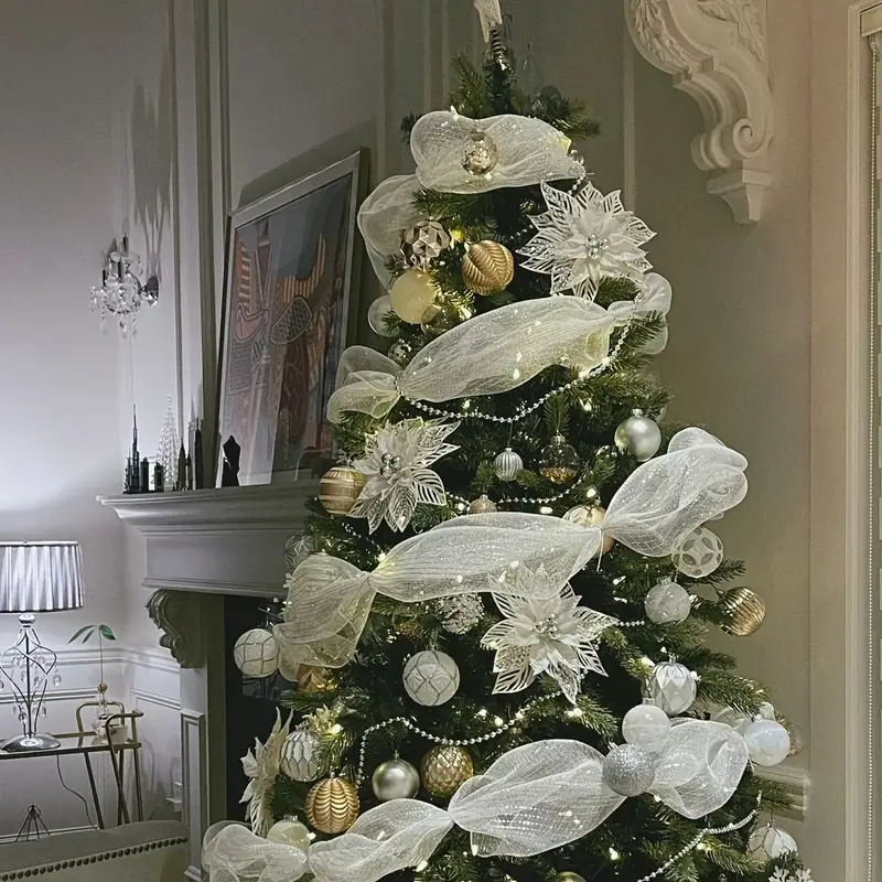 festive christmas tree ribbon diy holiday decor - Temu Kuwait