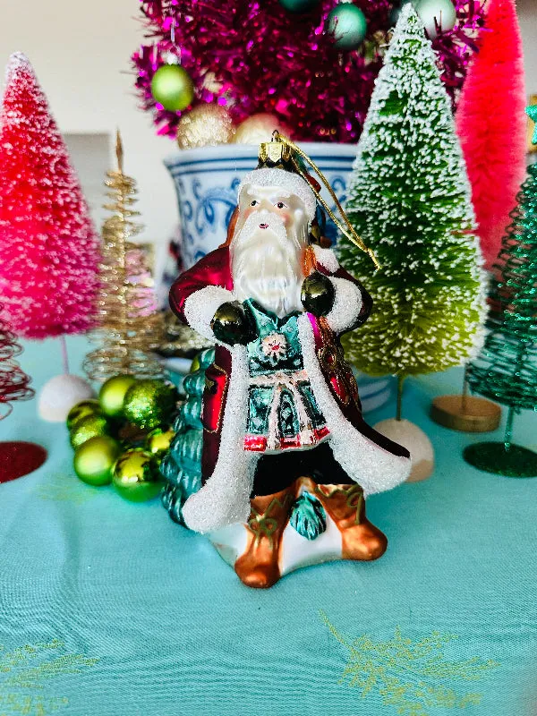 Fitz & Floyd Adventures of Santa Small Christmas Tree 13.5\' Beaded Wire Garland