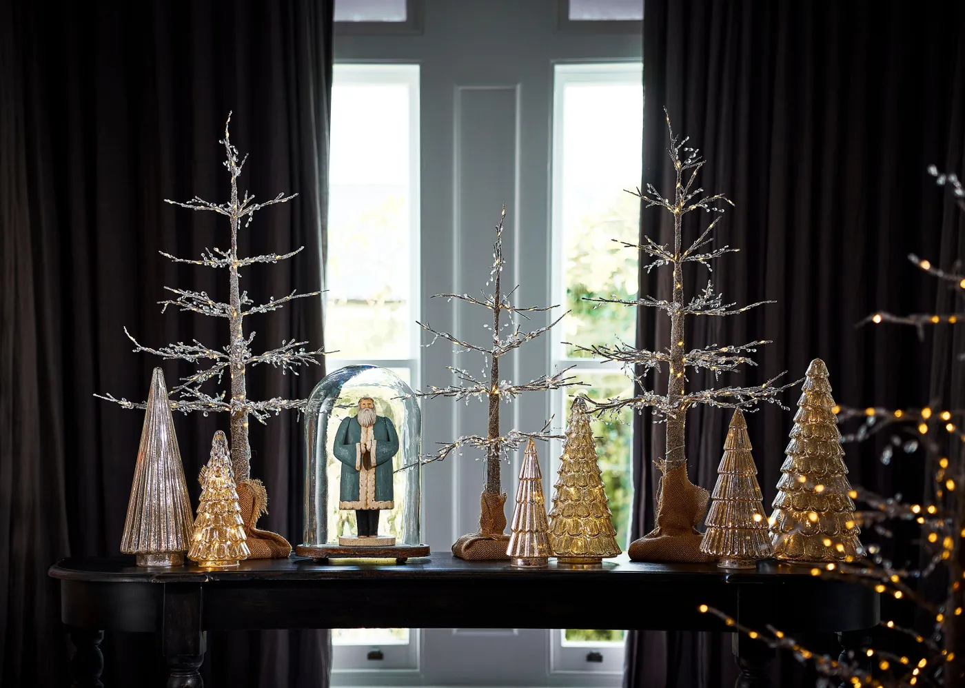 French Country Antique Silver Snow Light Up Tree | Shop at Morris et al
