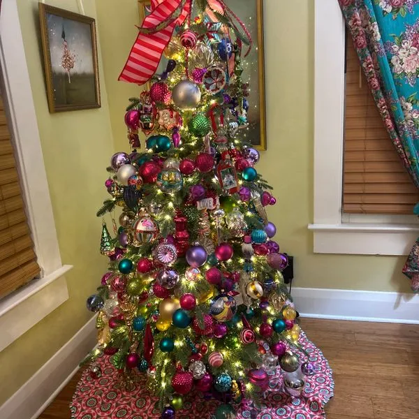 Furbish Studio Sugar Plums Embroidered Tree Skirt