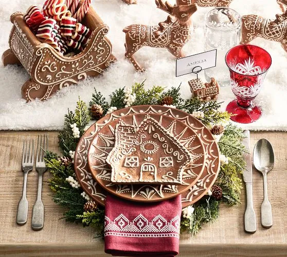 Gingerbread Christmas Tabletop & Bar | Pottery Barn
