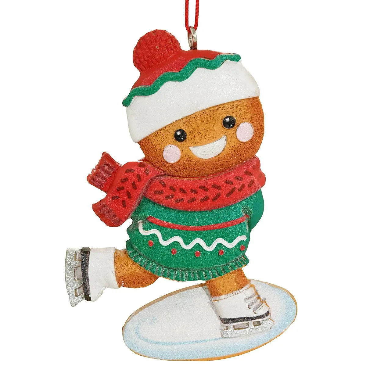 Gingerbread Ice Skating Resin Ornament