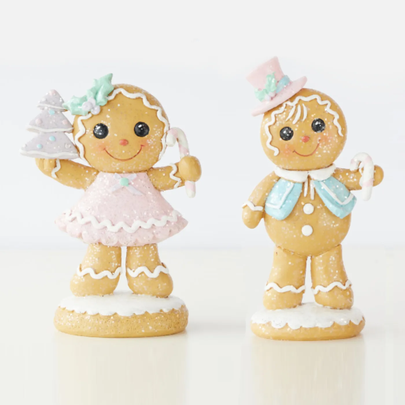 Gingerbread Pastel Christmas Tree Figurine – 7-Inch Candyland Decor, Aqua  Green Resin Sneaker Matching Shirt