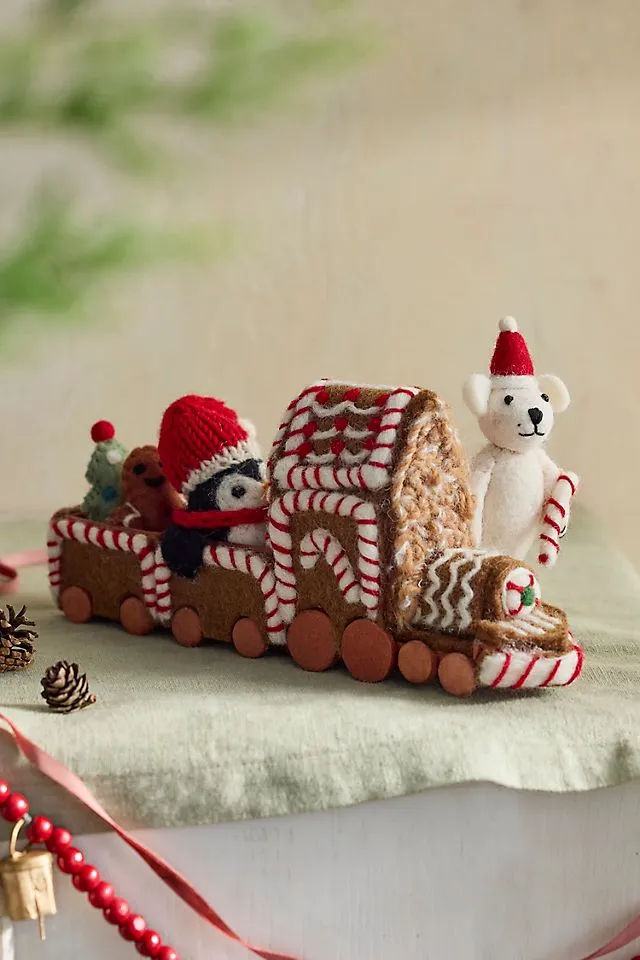 Gingerbread Train Felt Critter Scene | Terrain