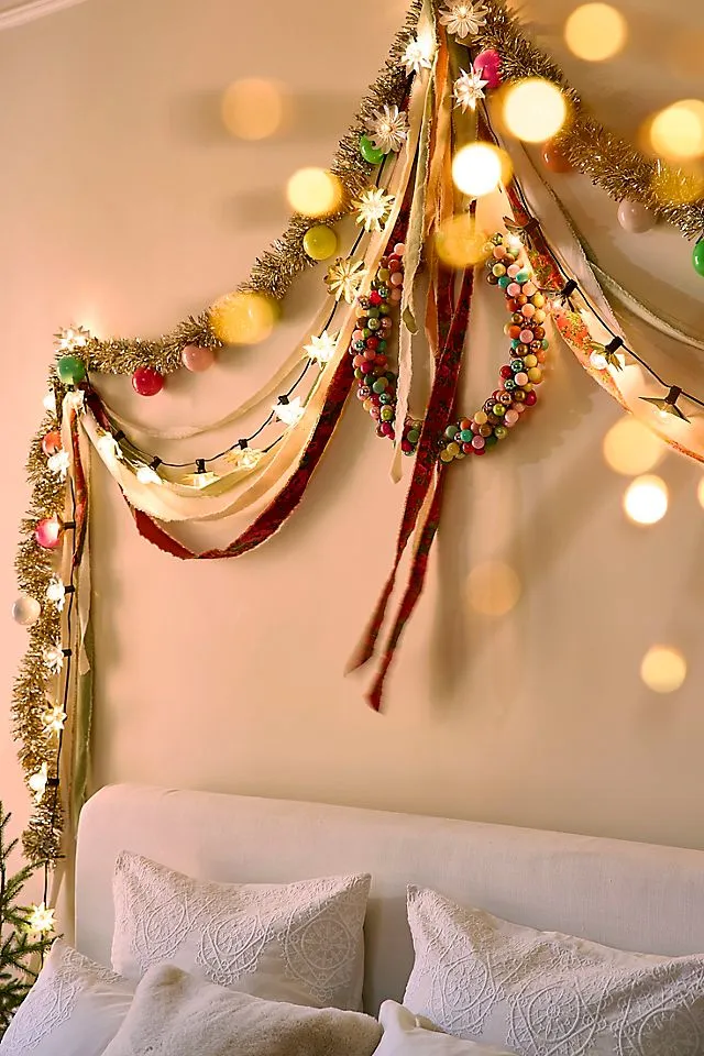 Good Cheer Bauble Tinsel Garland, 9' | Terrain