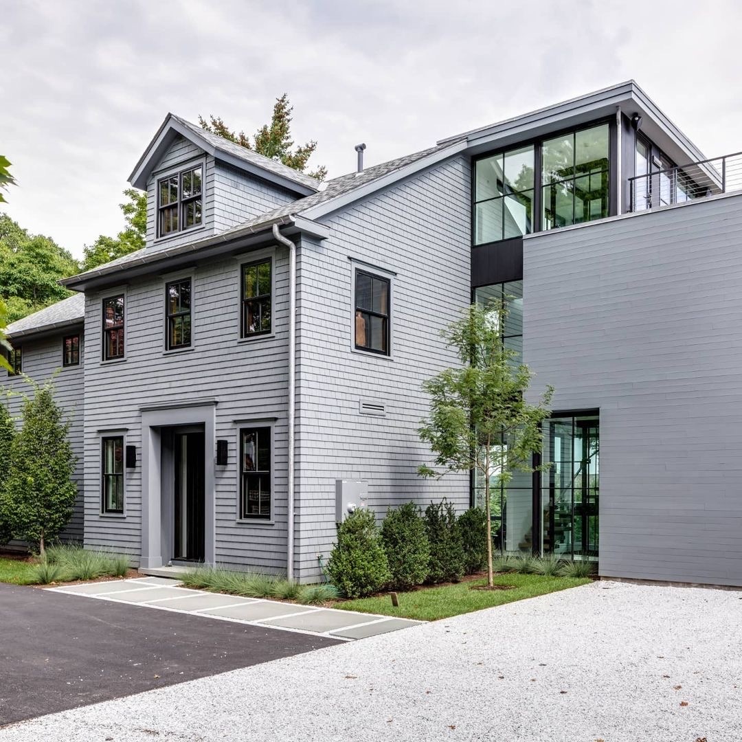 Gray House with Black Windows Lends Contemporary Style | Pella