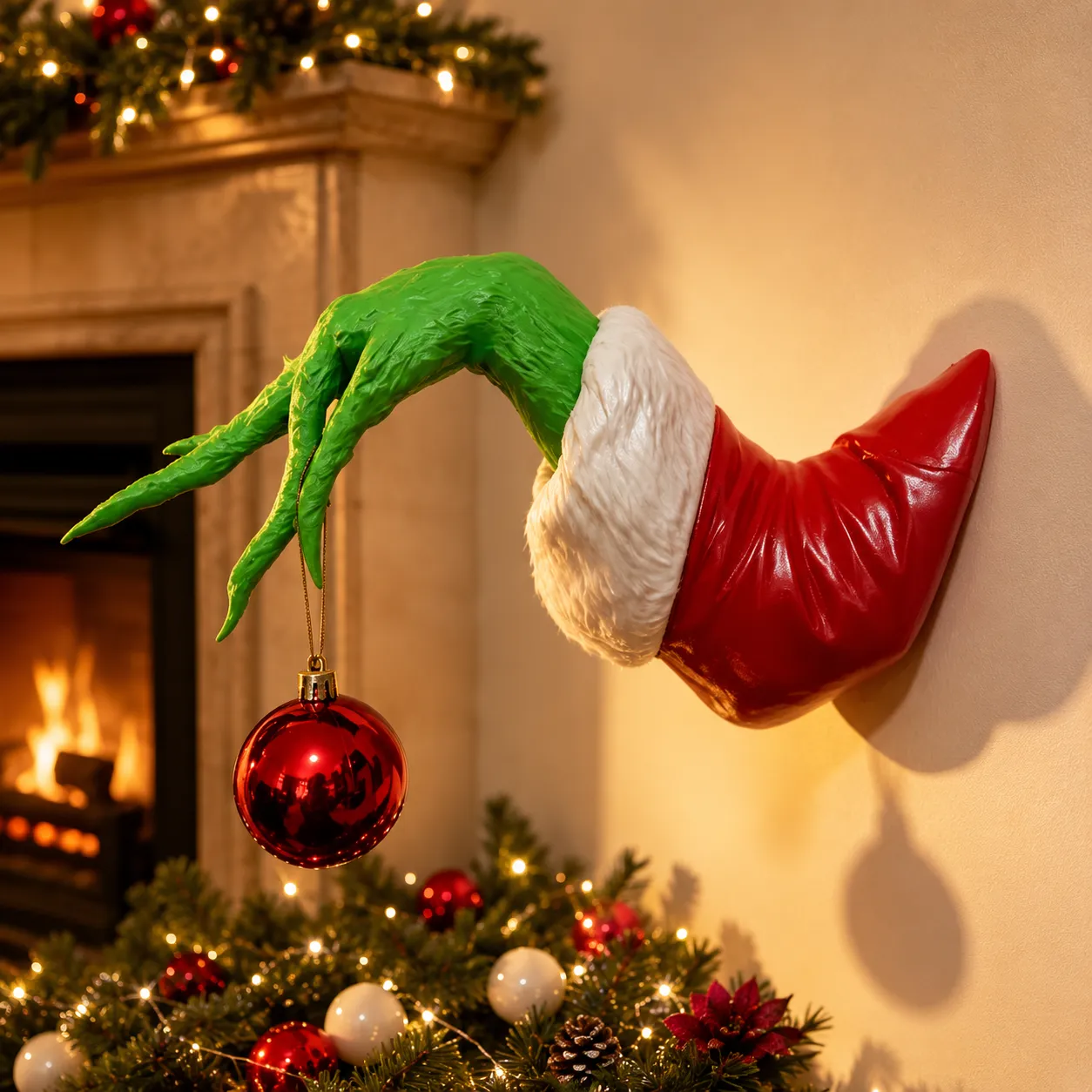 🎄 Grinch Christmas Steal Ball Wall Hand Decor ✨ – DiyOutfit