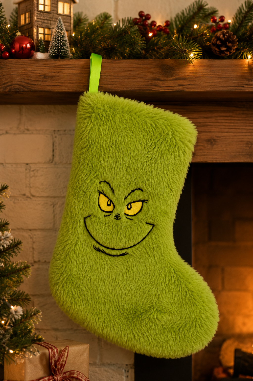 Grinch Christmas Stocking — Plush Green – Mistletoe Home