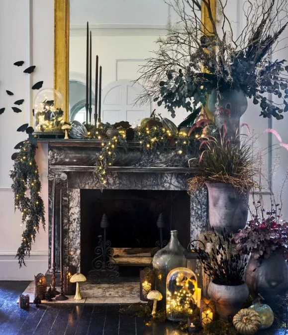 Halloween Mantel Ideas: Moody, Curated Decor