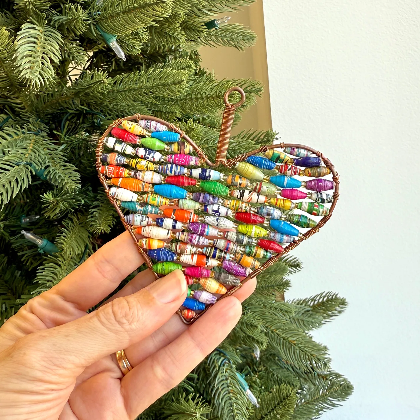 Handmade Heart Paper Bead Christmas Ornament | Heart Ornament | Ornaments 4  Orphans®