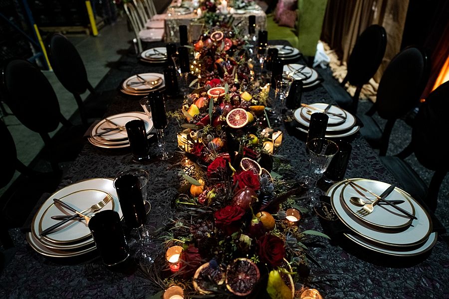 Harvest Themed Moody Fall Tablescape | Cora Bella Weddings & Events