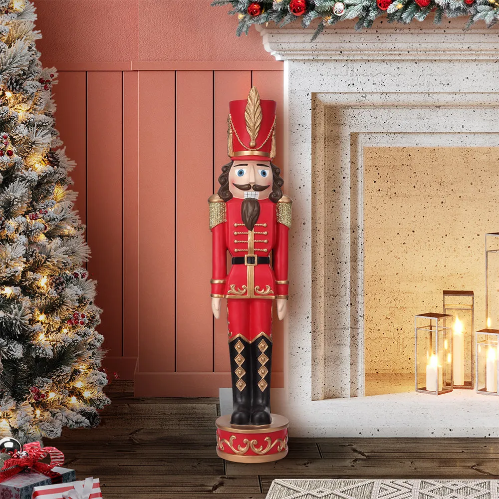 Haute Decor 37 in. Dark Red and Gold Christmas Nutcracker