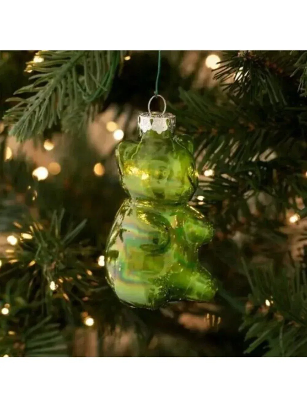 HOBBY LOBBY GLASS GUMMY BEAR TREE ORNAMENT NEW GREEN jfandrade.com