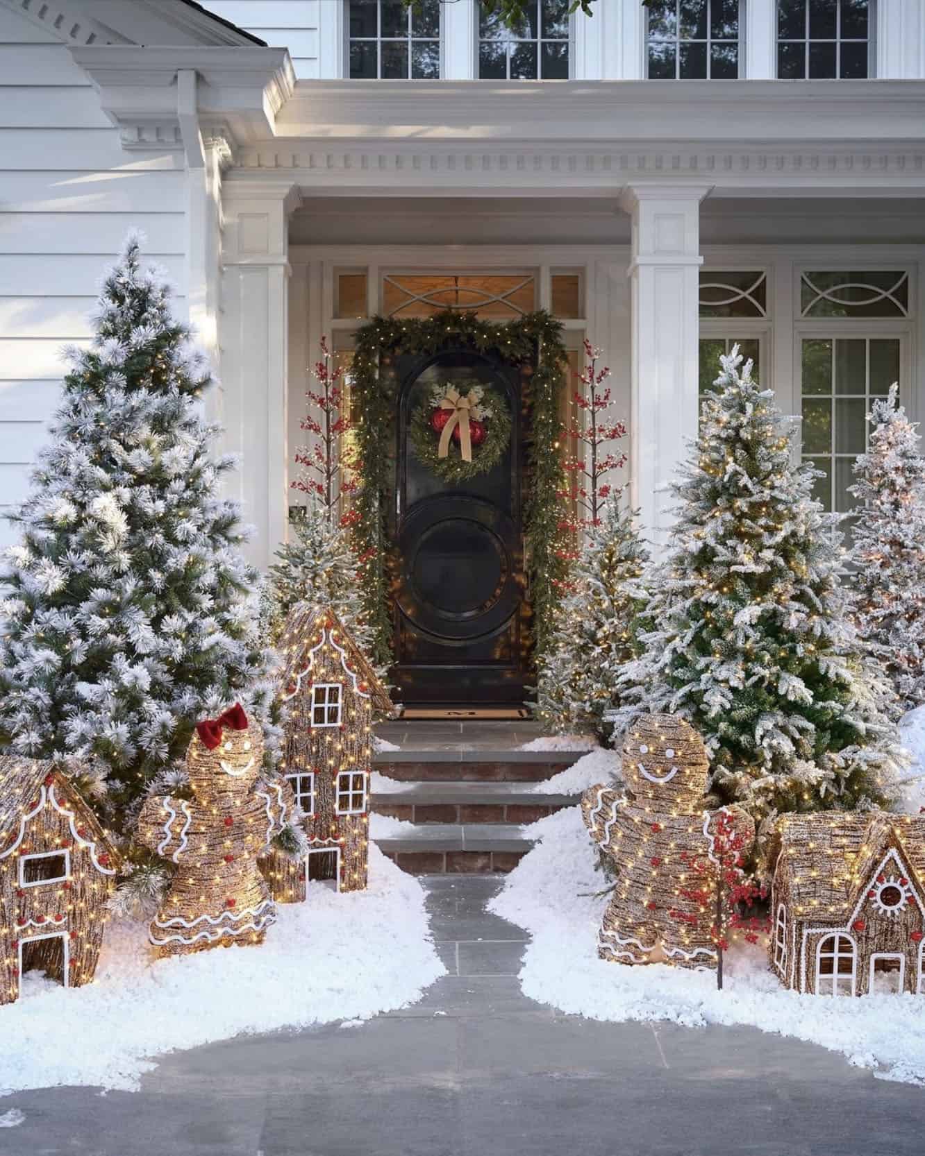 Holiday Decor Front Gate Christmas Tree 18 Holiday Front Door Decor Ideas To Make Your Home