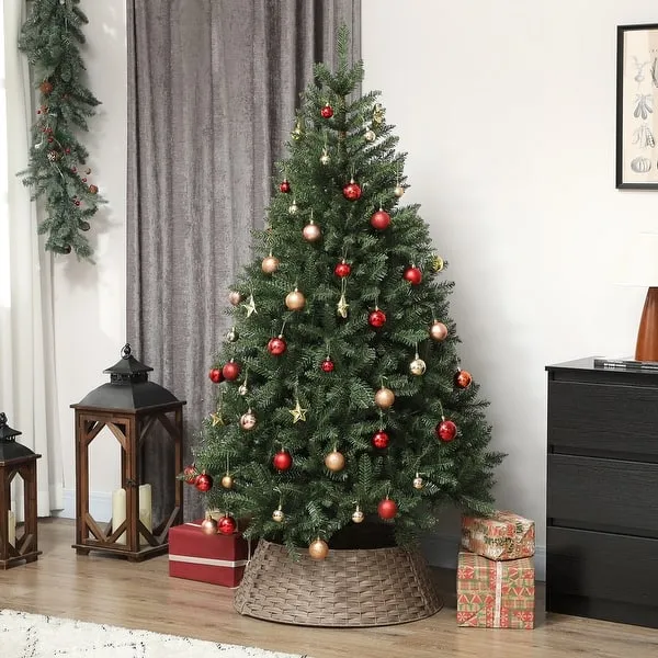 Home Decoration Holiday Christmas Tree Stands Skirts Festive Holiday Home  Decoration Set Red Knitted Christmas Tree
