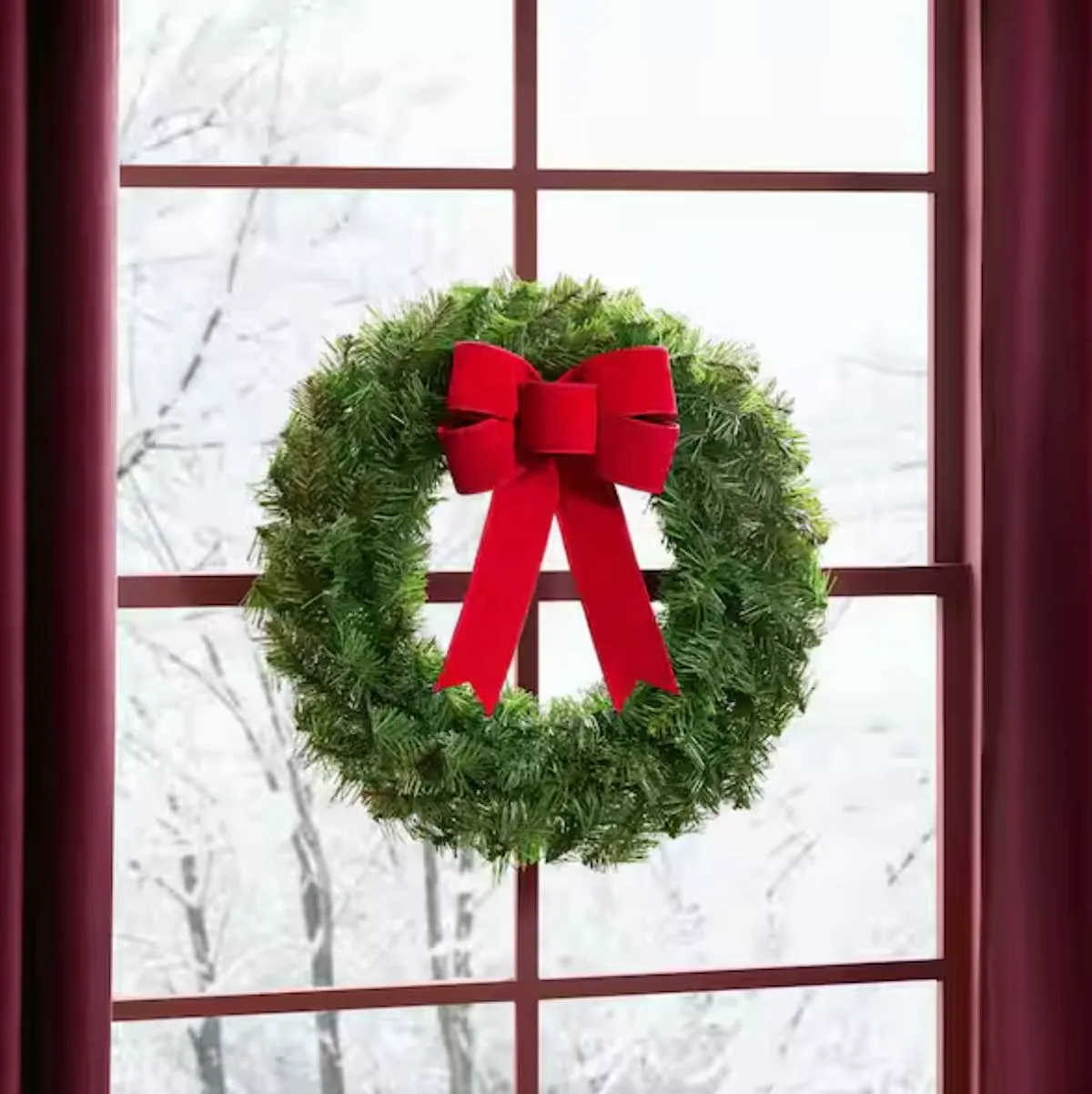 Home Depot's $10 Velvet-Bow Wreath Brings Effortless, Classic Holiday Charm to Your Door