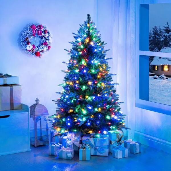 Honeywell 7.5 ft Regal Fir Pre-Lit Artificial Christmas Tree 7.5 ft pre lit  colorful Christmas