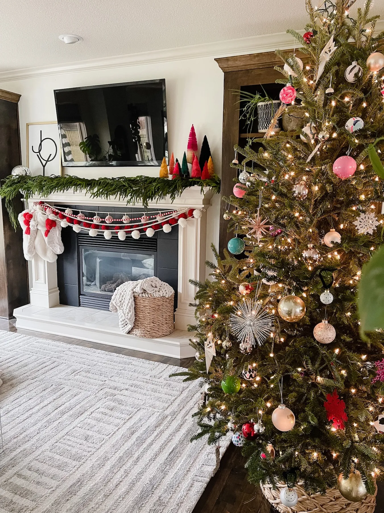 How to Create a Colorful Holiday Mantel - Life Love Larson