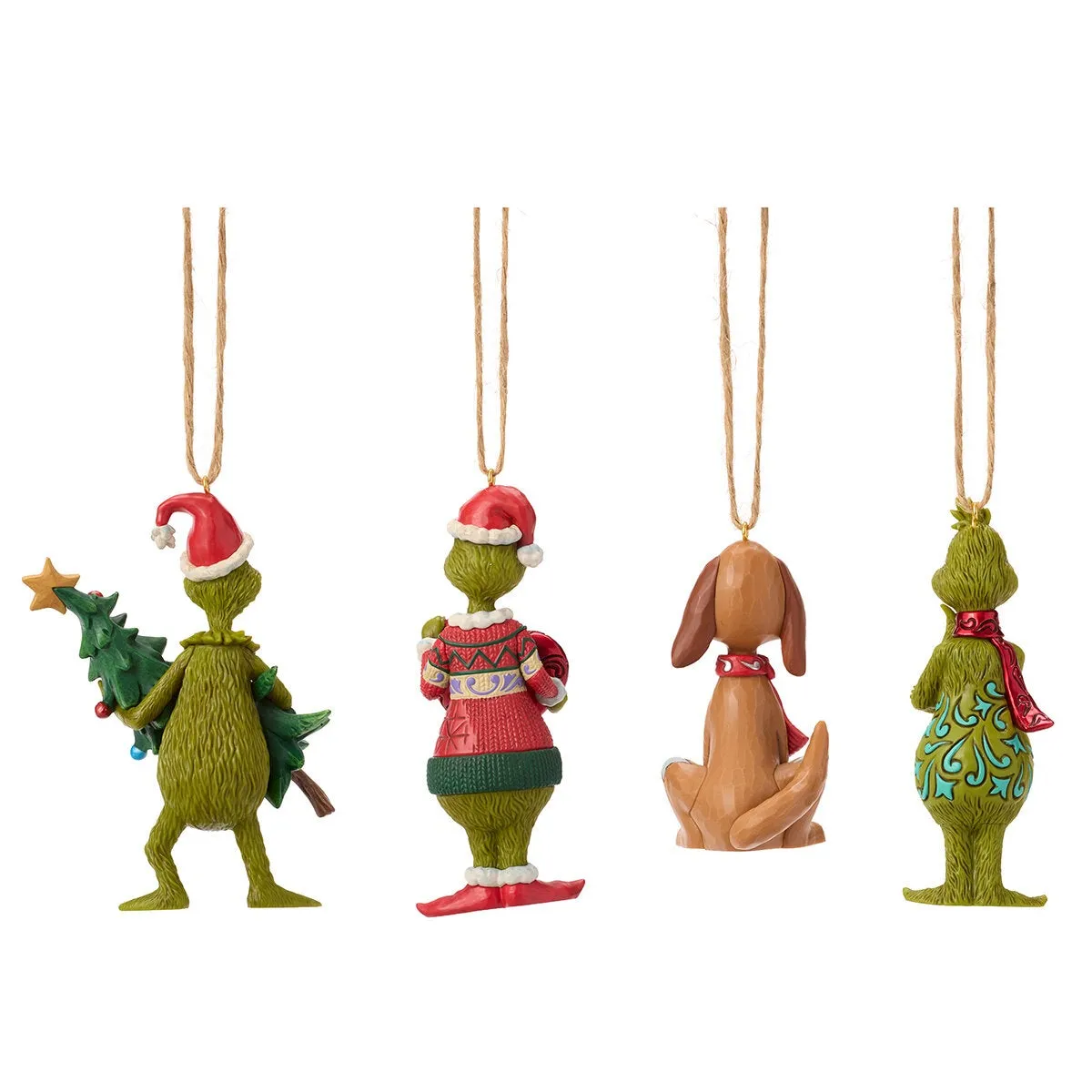 Jim Shore Licensed Hand-Painted Holiday Ornament Set 4 Pi...