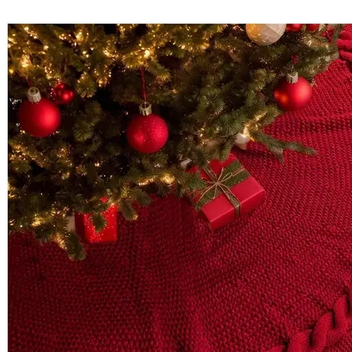 Knitted Christmas Tree Skirt Large Size Christmas Tree Mat | MercadoLibre