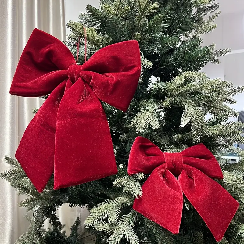 large christmas velvet bow decoration christmas tree bow - Temu Bahrain