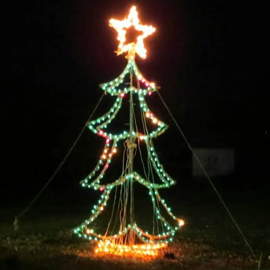 Large Outdoor Lit Wire Frame Christmas Tree | EBTH