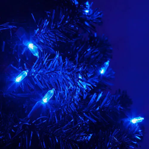 Led Christmas Tree Led Blue String Lights T5 Blue LED Christmas Tree Lights  On Green Wire Wintergreen Corporation