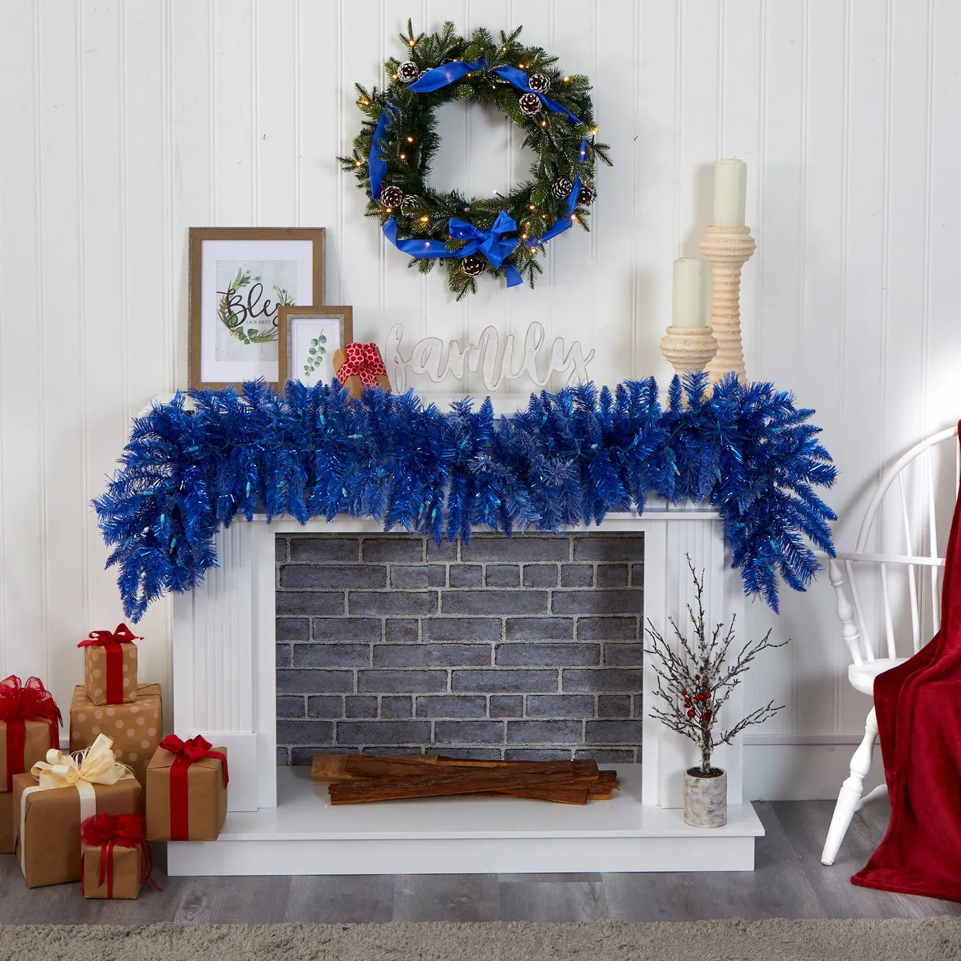 Light Blue Christmas High-end Garland BuyFeet Tinsel Garland, Retailer  Holiday