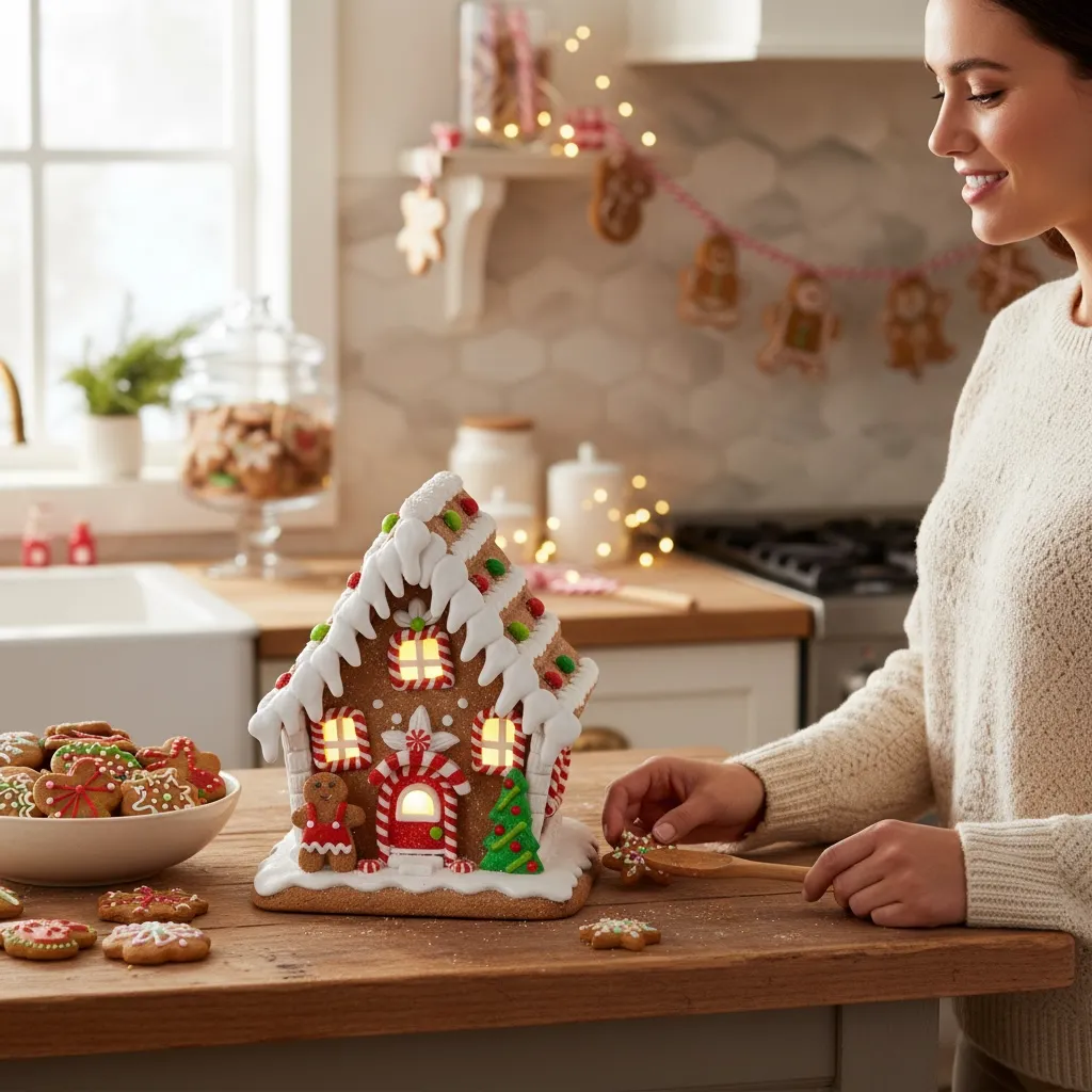 Lighted Gingerbread Houses – 6.5' | Holiday Candy Cottage Décor – Inspired Homes by Cricket