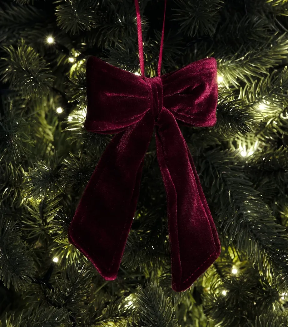 Luxury Garland Mini Velvet Bow Tree Decoration - Burgundy - One size