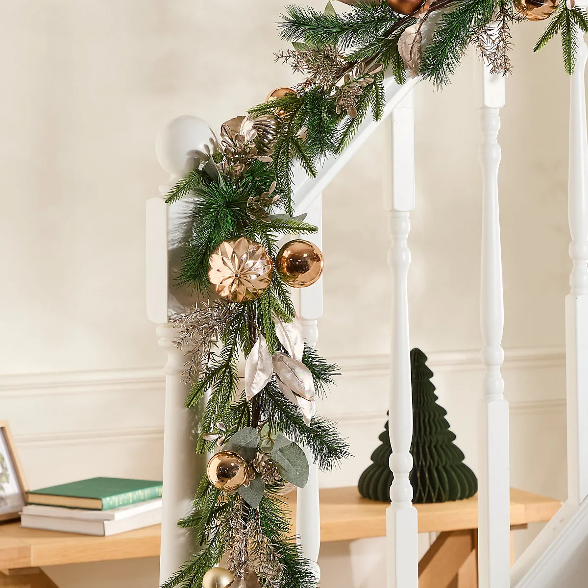Luxury Metallic Magic Bauble Xmas Decoration Staircase Christmas Garland 1.8m