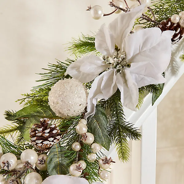 Luxury Valley Snowdrift Xmas Decoration Staircase Christmas Garland 1.8m