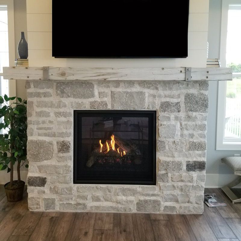 MagraHearth Rustic Barn Wood Concrete Mantel - Fireplace Stone & Patio