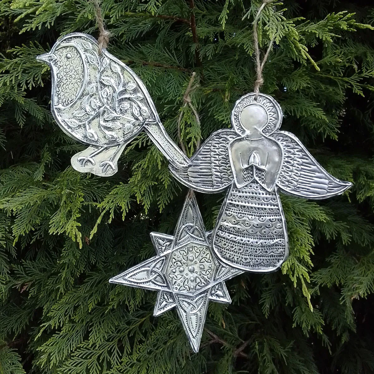 Metal embossed Christmas tree ornament workshop – Crafts for Wellbeing