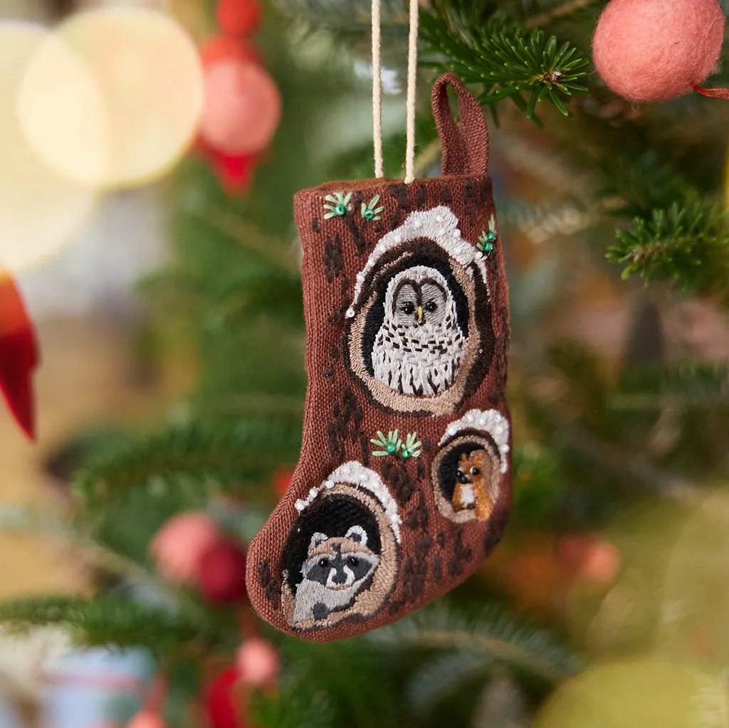 Mini Woodland Stocking Ornament | Cozy Heirloom Christmas Décor