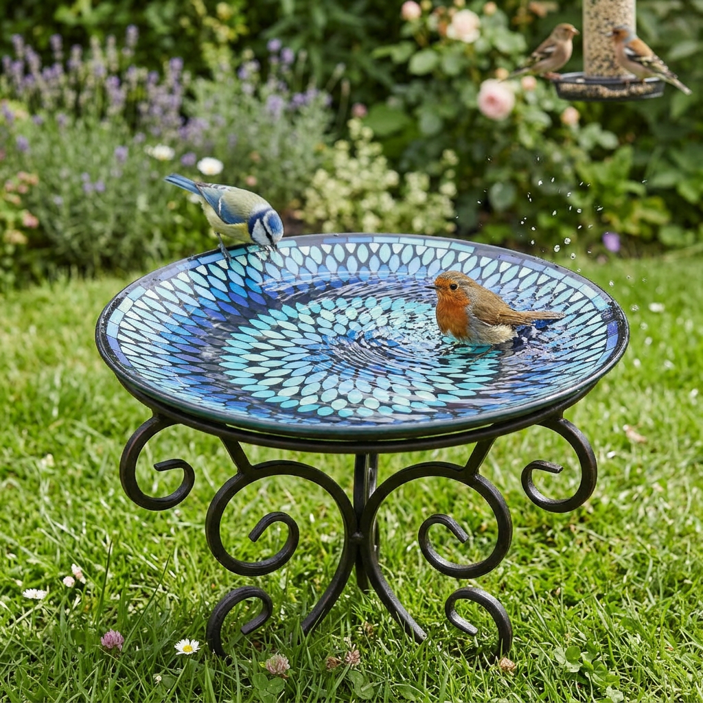 Mosaic Bird Bath Bowl | Down to Earth Garden Supplies