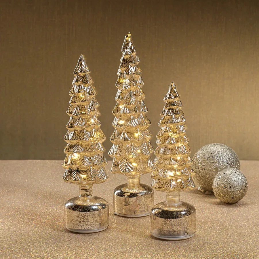 MOUNTAIN PINE ANTIQUE SILVER ROTATING LED TREE – The Purple Finch Home Collection