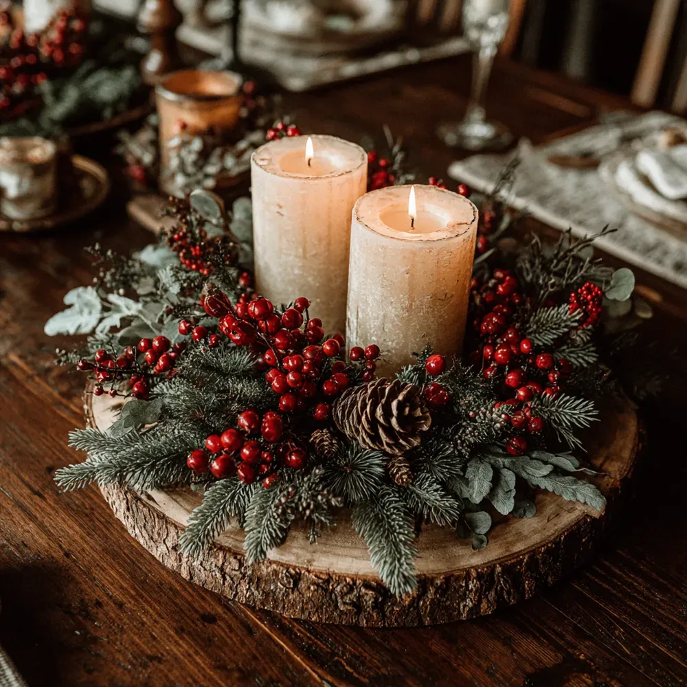 My Go-To Christmas Centerpiece: Vibrant Green & Natural Elements 🪴🎅