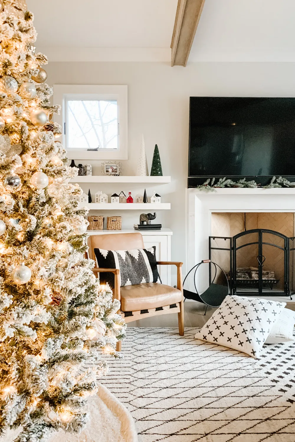 My Kind Of Sweet Home | Our Flocked Christmas Tree + Holiday Decor - My  Kind of Sweet