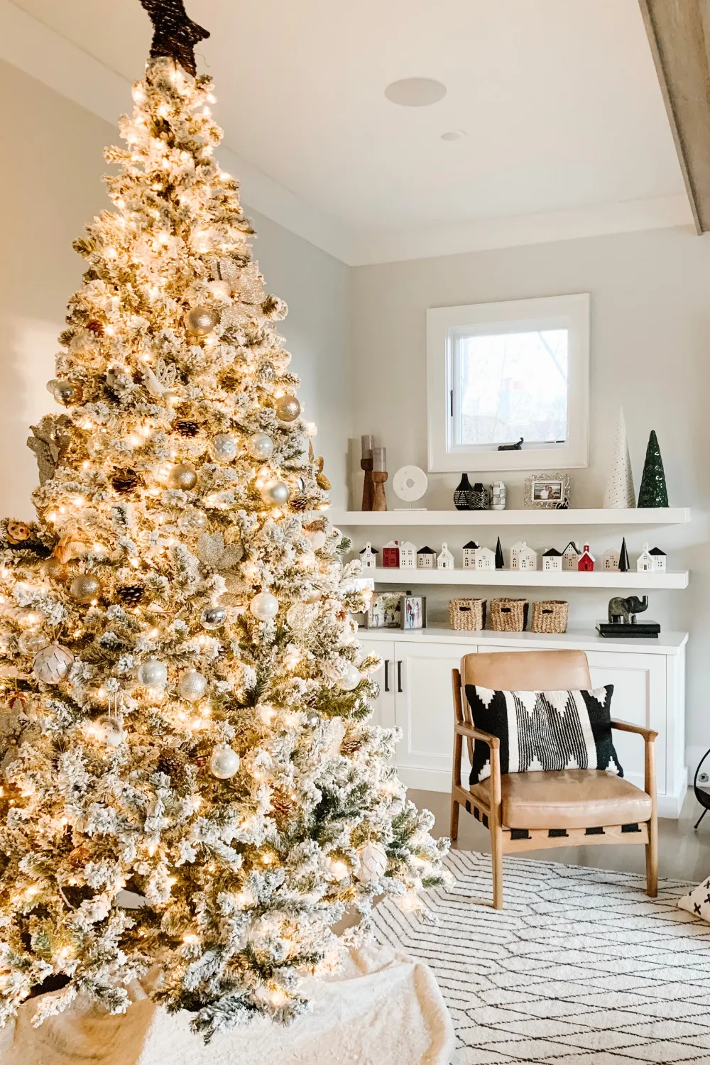 My Kind Of Sweet Home | Our Flocked Christmas Tree + Holiday Decor - My  Kind of Sweet
