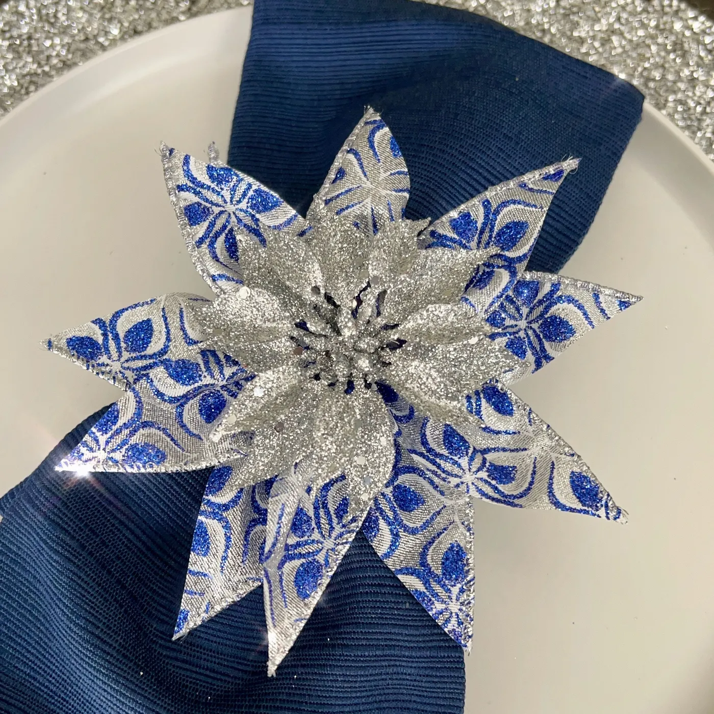 Napkin Ring, Poinsettia Christmas, Table Decor, Christmas Wedding Decor, New Years Party Decor, Elevated Holiday, Housewarming gift