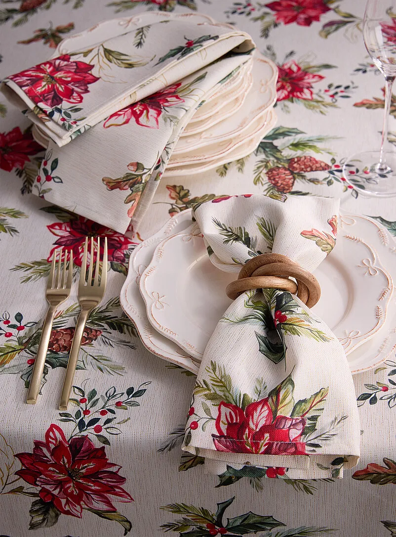 Napkins Poinsettia Charms Shimmering Poinsettia Napkins Set Of Christmas Collection Simons Maison Cloth Table Napkins Dining Room Items Simons